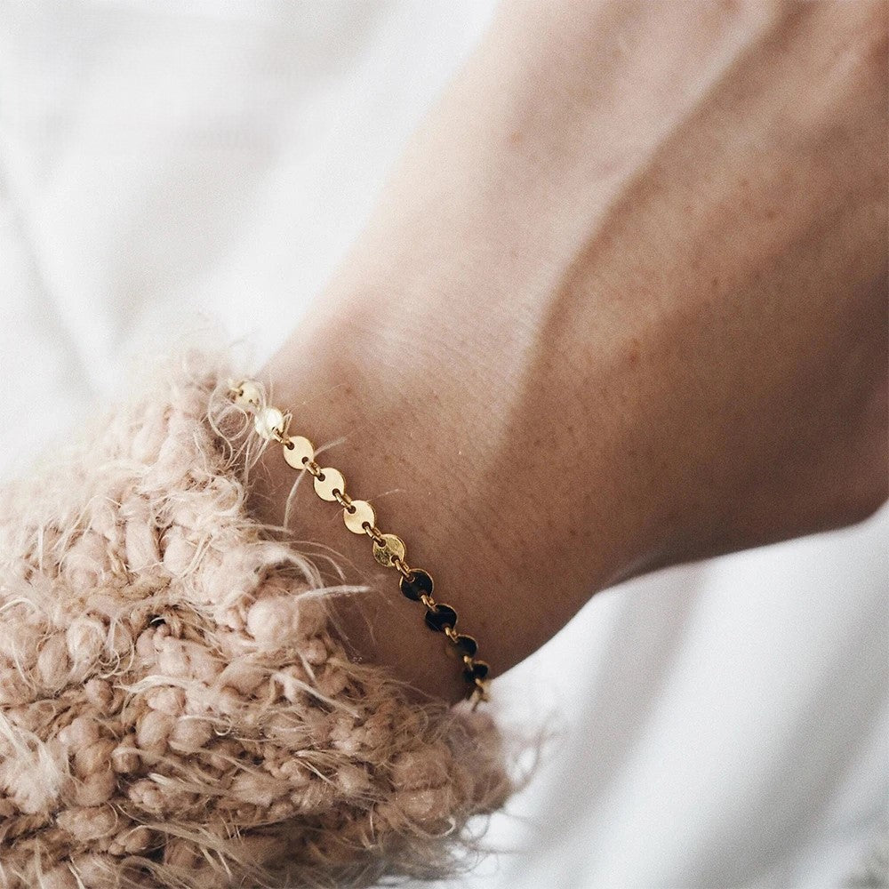 Filled Coin Chain Bracelet