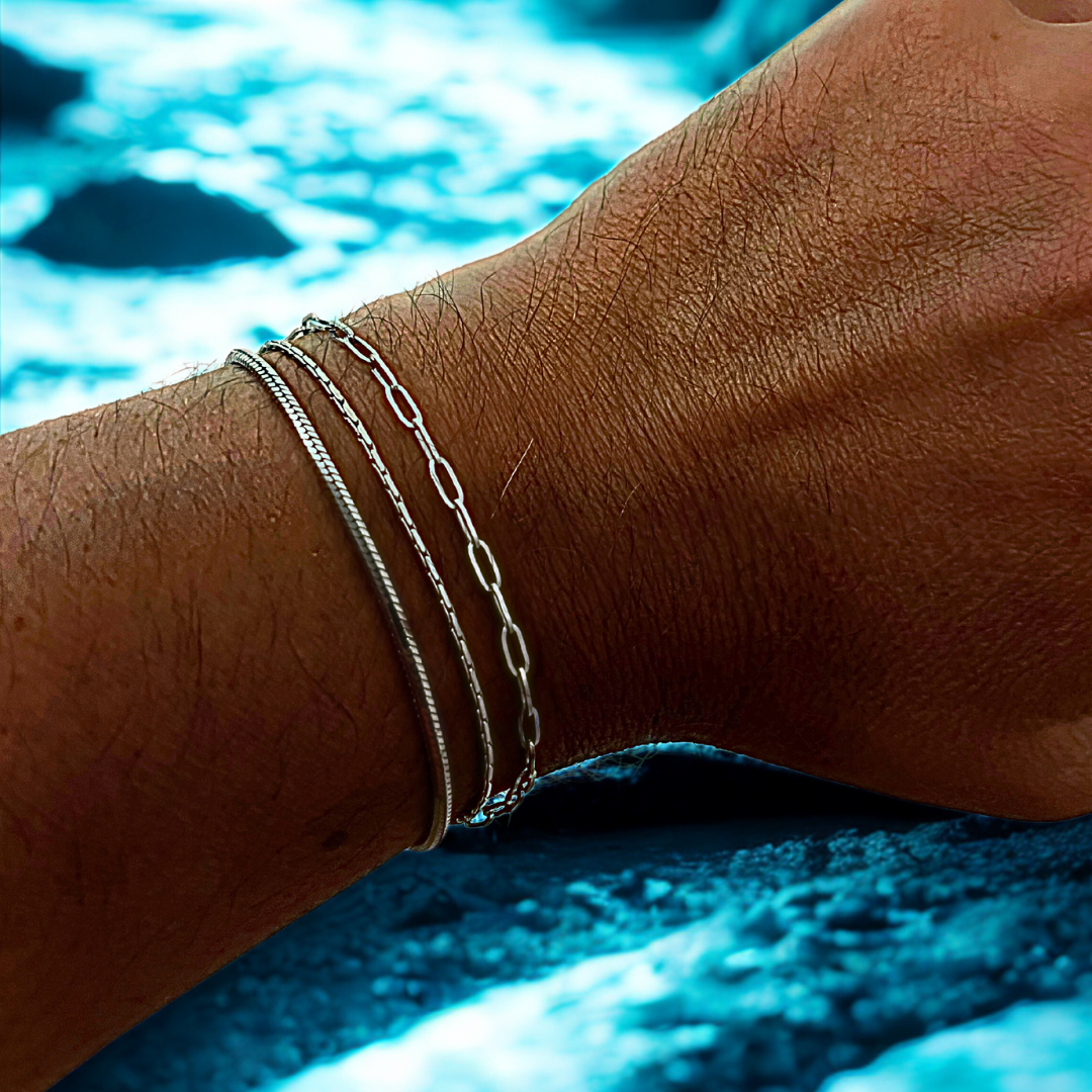 Lagacci minimal jewelry octagon chain bracelet