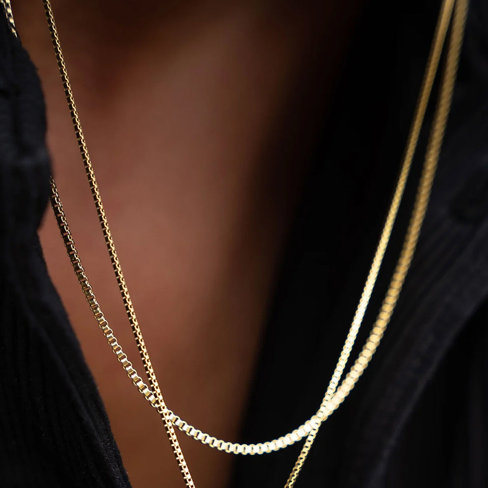 Lagacci minimal jewelry box chain necklace