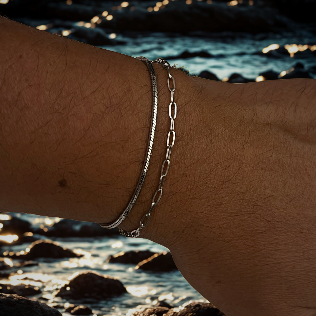 Lagacci minimal jewelry clip chain bracelet