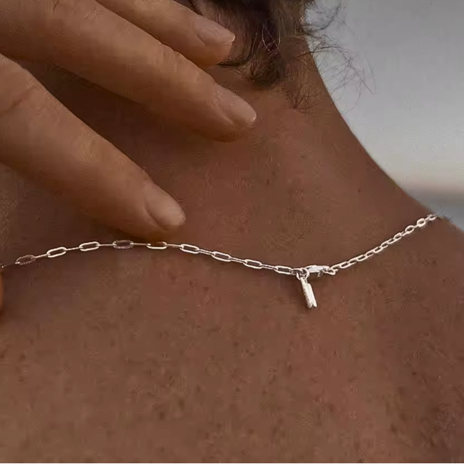 Lagacci minimal jewelry clip chain necklace