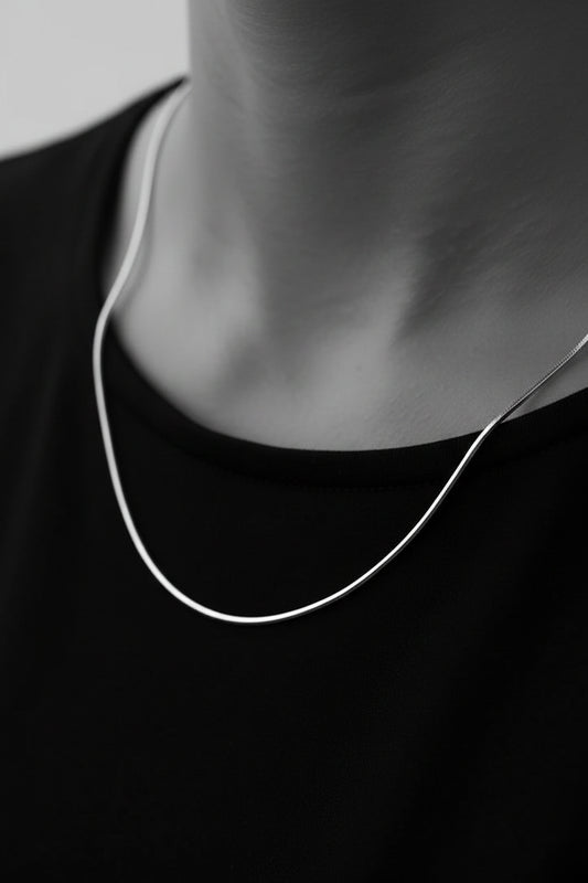 Lagacci minimal jewelry octagon chain necklace