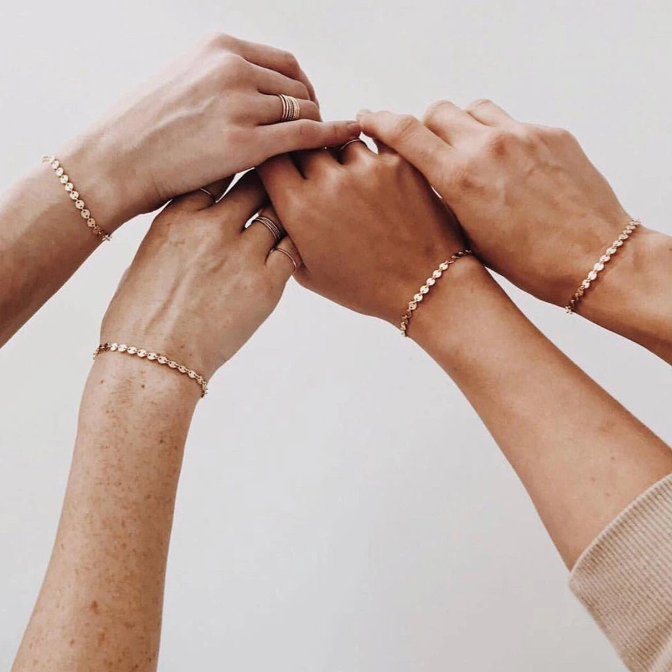 Filled Coin Chain Bracelet