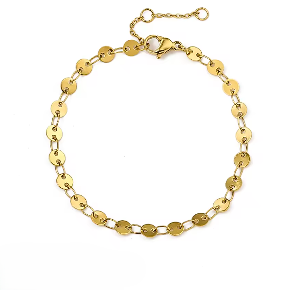 Filled Coin Chain Bracelet
