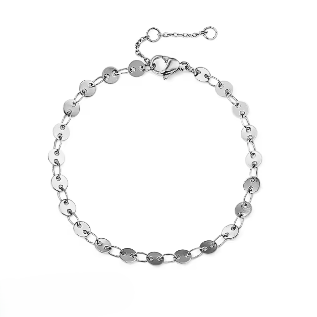 Filled Coin Chain Bracelet