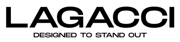 Lagacci logo with tagline 'Designed to Stand Out' on a white background