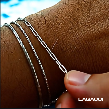 Lagacci minimal jewelry  clip chain bracelet