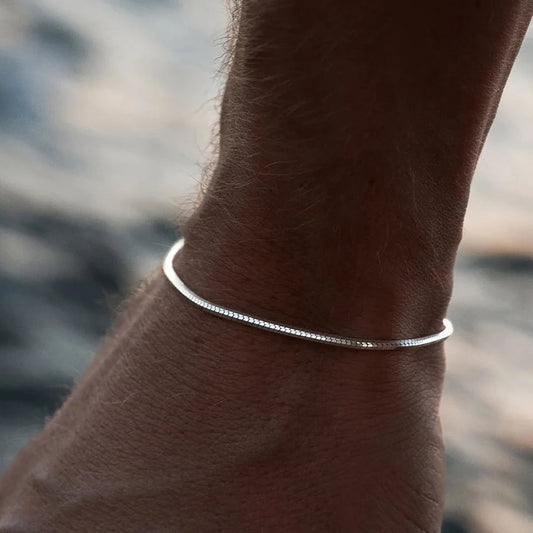 Lagacci minimal jewelry octagon chain bracelet 