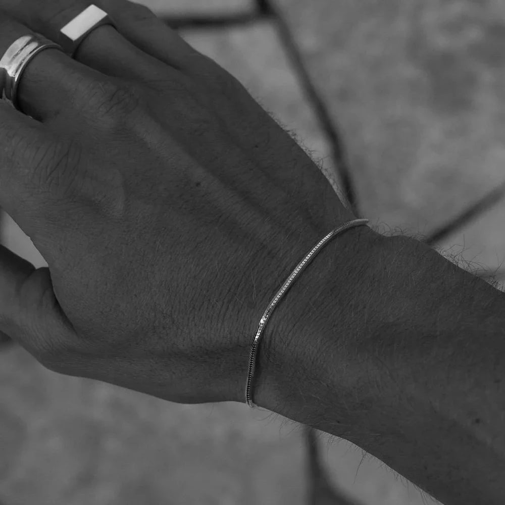 Lagacci minimal jewelry octagon chain bracelet 