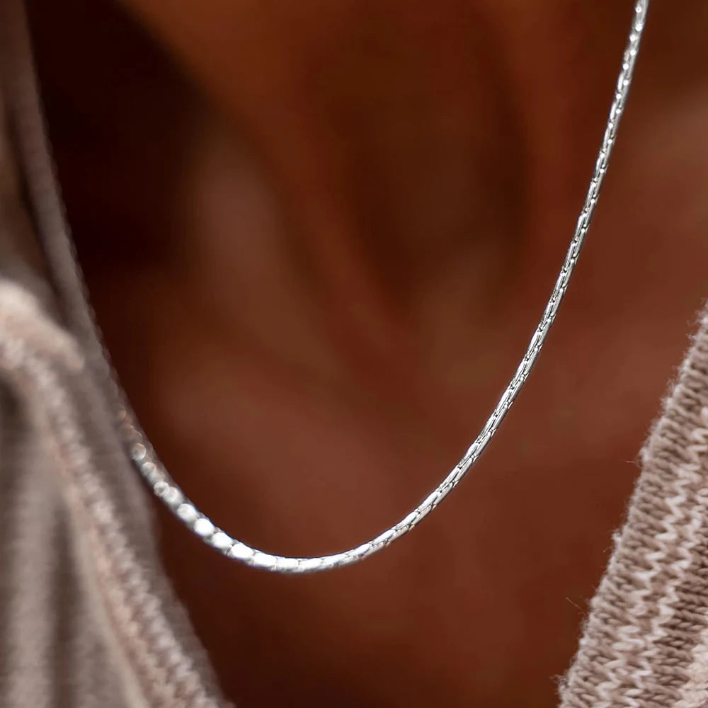 Lagacci minimal jewelry wire chain necklace
