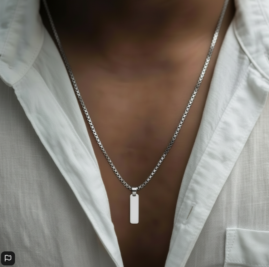 box pendant necklace