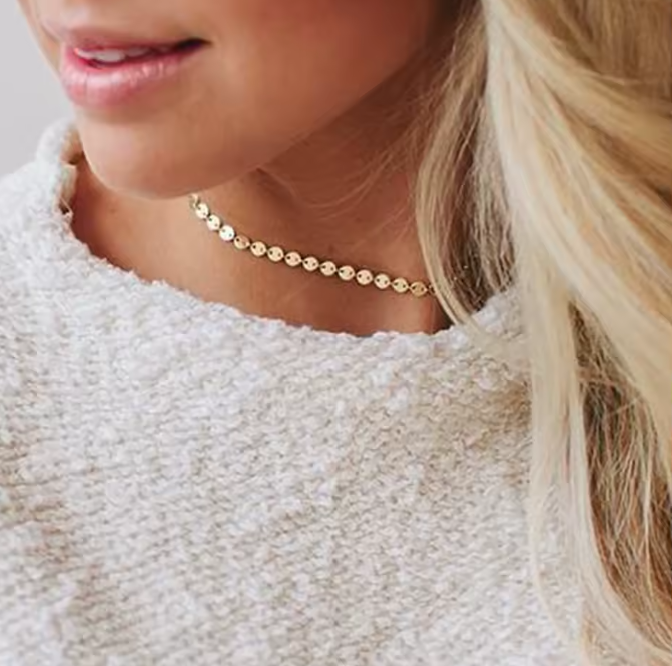 Tassel Sequin Choker Necklace