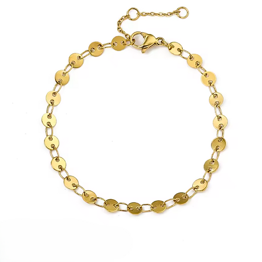 Filled Coin Chain Bracelet