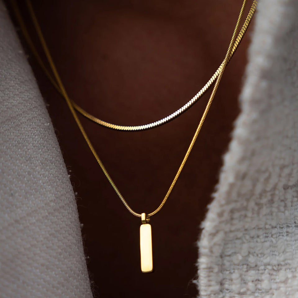 Octagon Pendant Necklace 1mm.