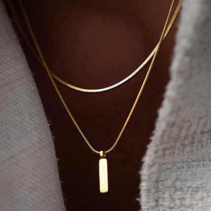 Octagon Pendant Necklace 1mm.